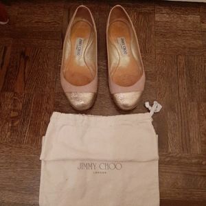 Jimmy Choo - Baby Pink Ballerinas (Dipped in Glitter)